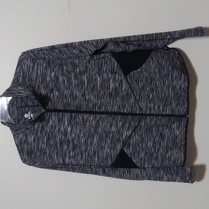 Rainbeau Curves Cotton/Spandex Black and Gray Women's Zip-Up Jacket Size 2X